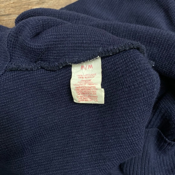 Navy Blue Long Sleeve V-Neck Sweater - Picture 5 of 7